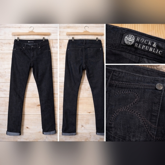 Rock & Republic Black JeansStraight LegClassic Denim